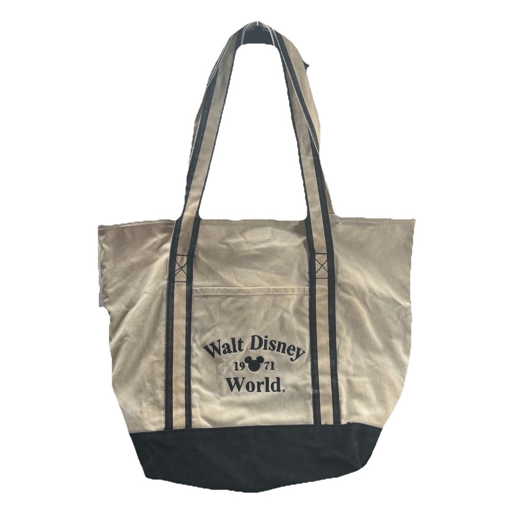 VTG Walt Disney World 1971 Large Canvas Tote Bag Opening Year Authentic Vacation